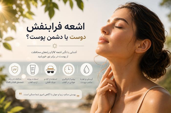 تأثیر اشعه فرابنفش (UV) بر سلامت پوست | راهنمای جامع محافظت از پوست در برابر نور خورشید